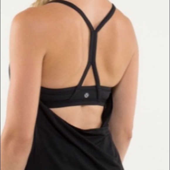 Lululemon Black Crossover Open Back Tank Top - Picture 1 of 8